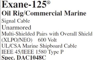 Cable unarmored 1PR x 16AWG , shielded (per meter)
