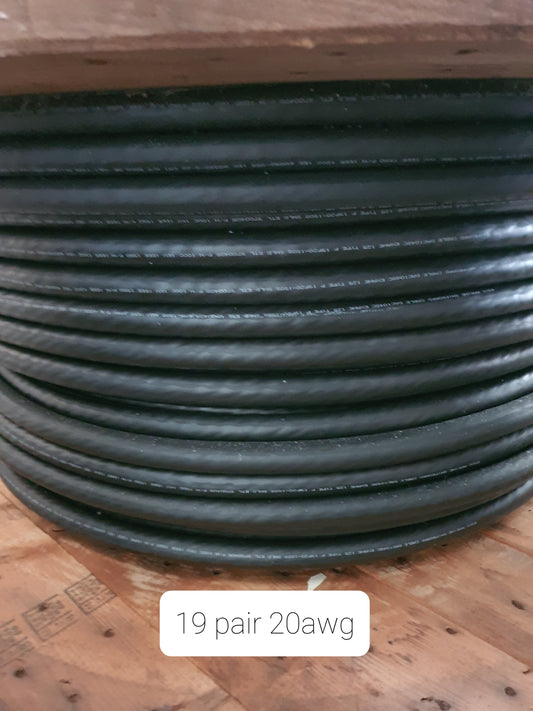 Cable, 19 Pairs 20 AWG Twisted, Shielded, Neoprene Jacket  (per meter)