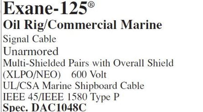 Cable unarmored 1PR x 16AWG , shielded (per meter)